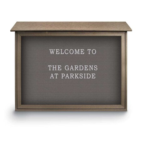United Visual Products Indoor Enclosed Combo Board, 48"x36", White Frame/Grey & Cork UVCB4836W-GREY-CORK